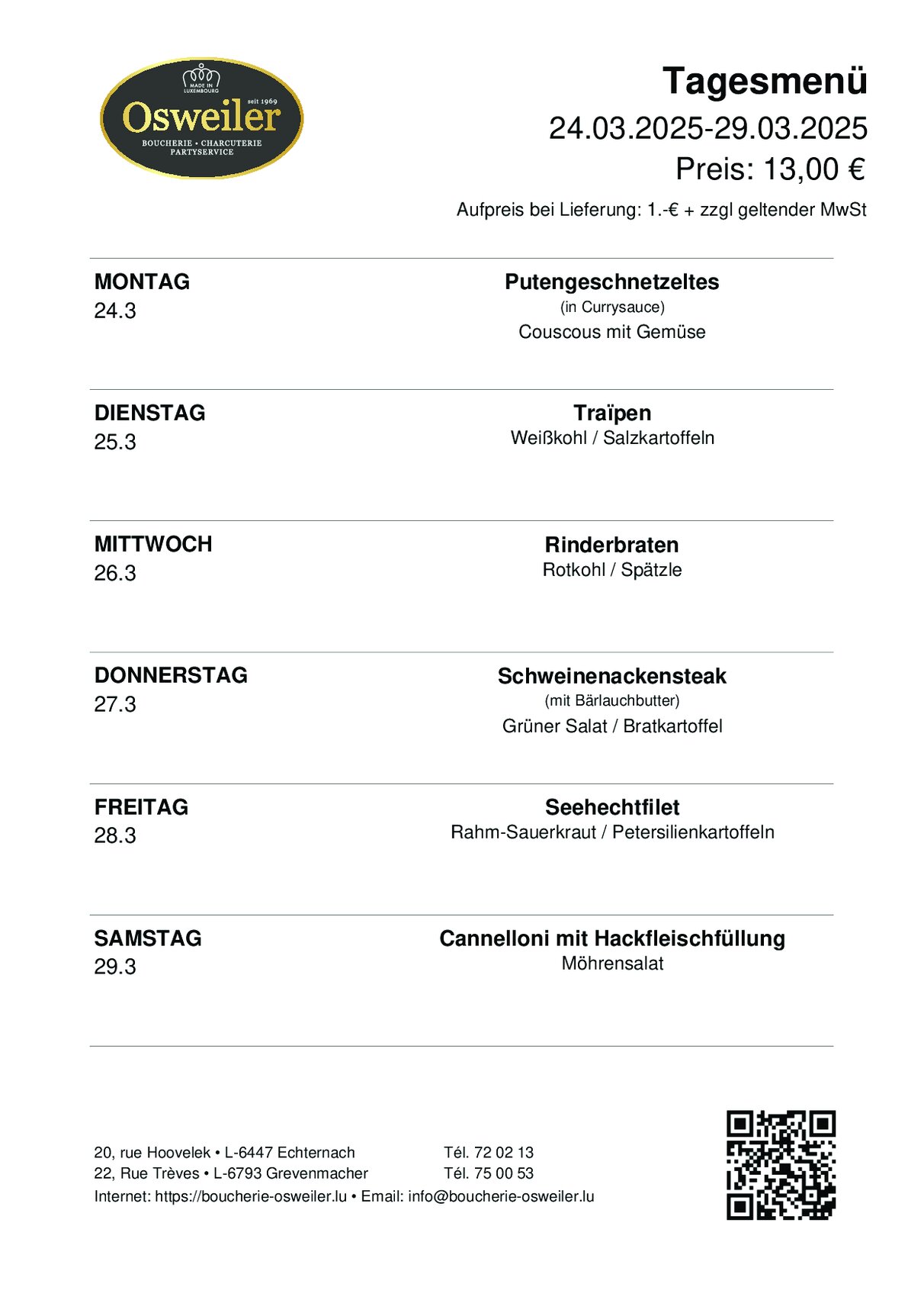 Tagesmenu