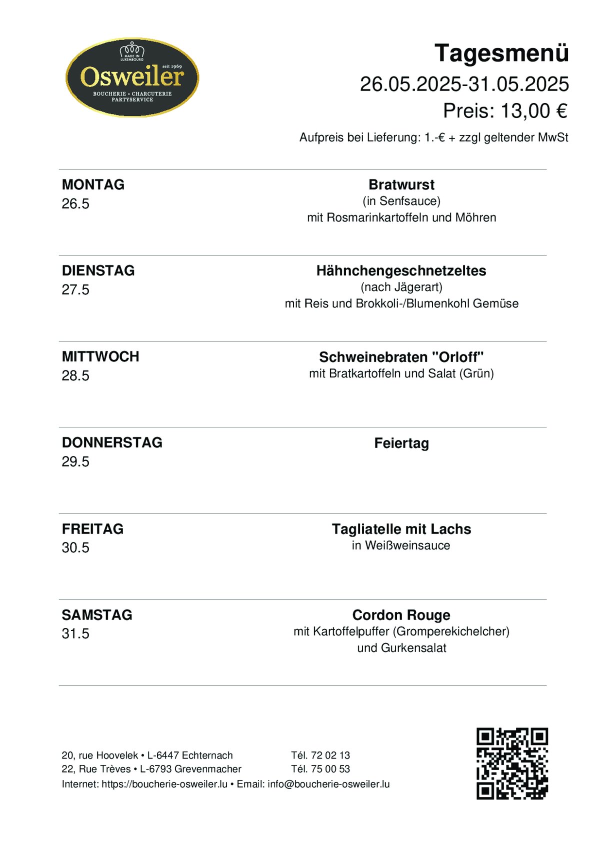 Tagesmenu