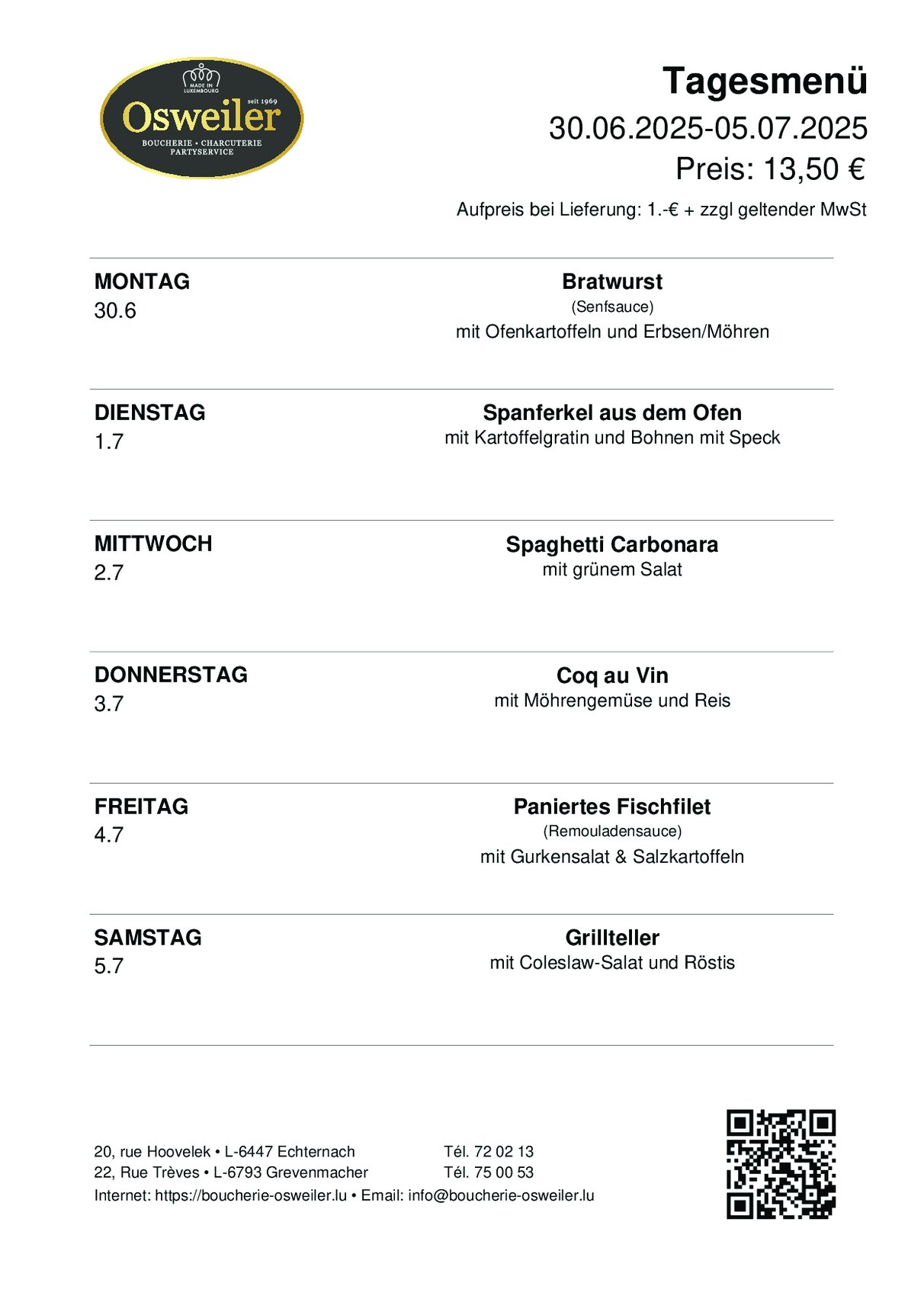 Tagesmenu