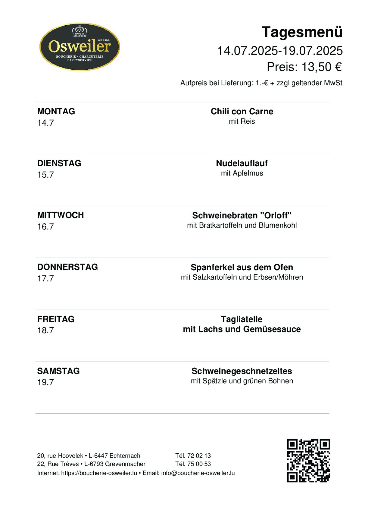 Tagesmenu