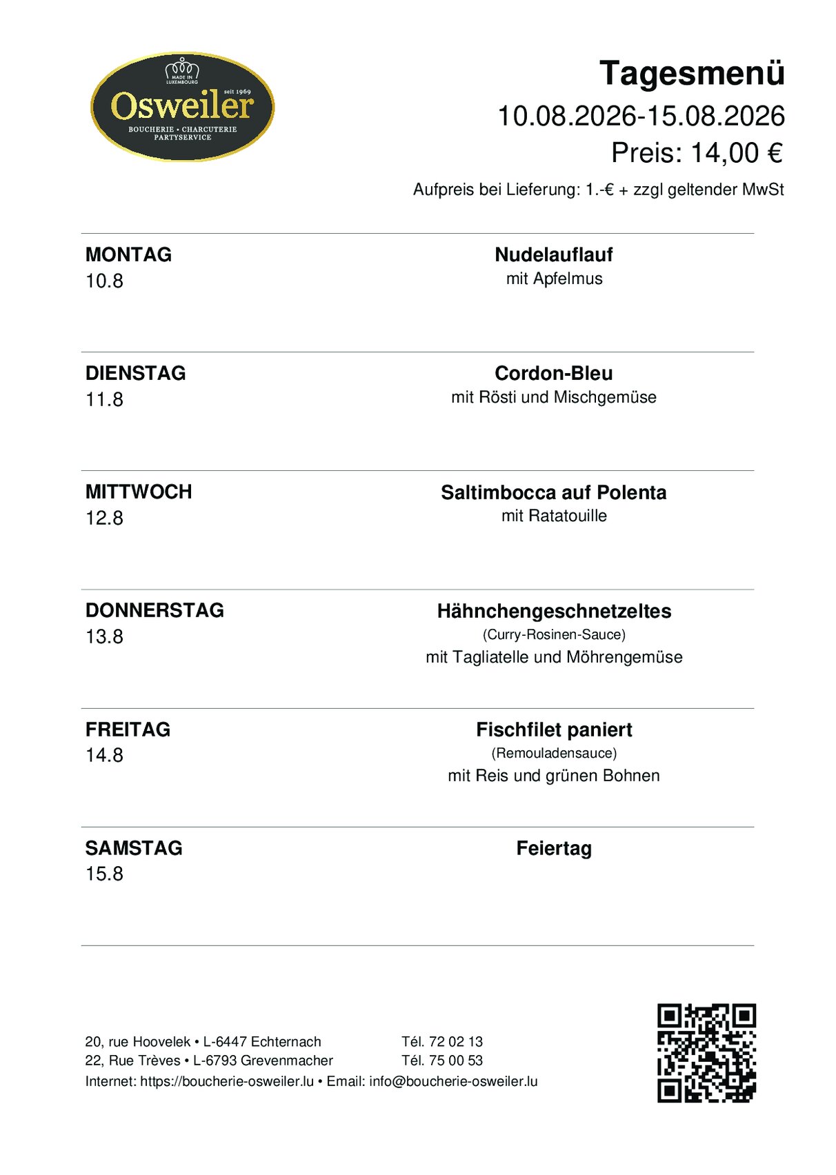 Tagesmenu