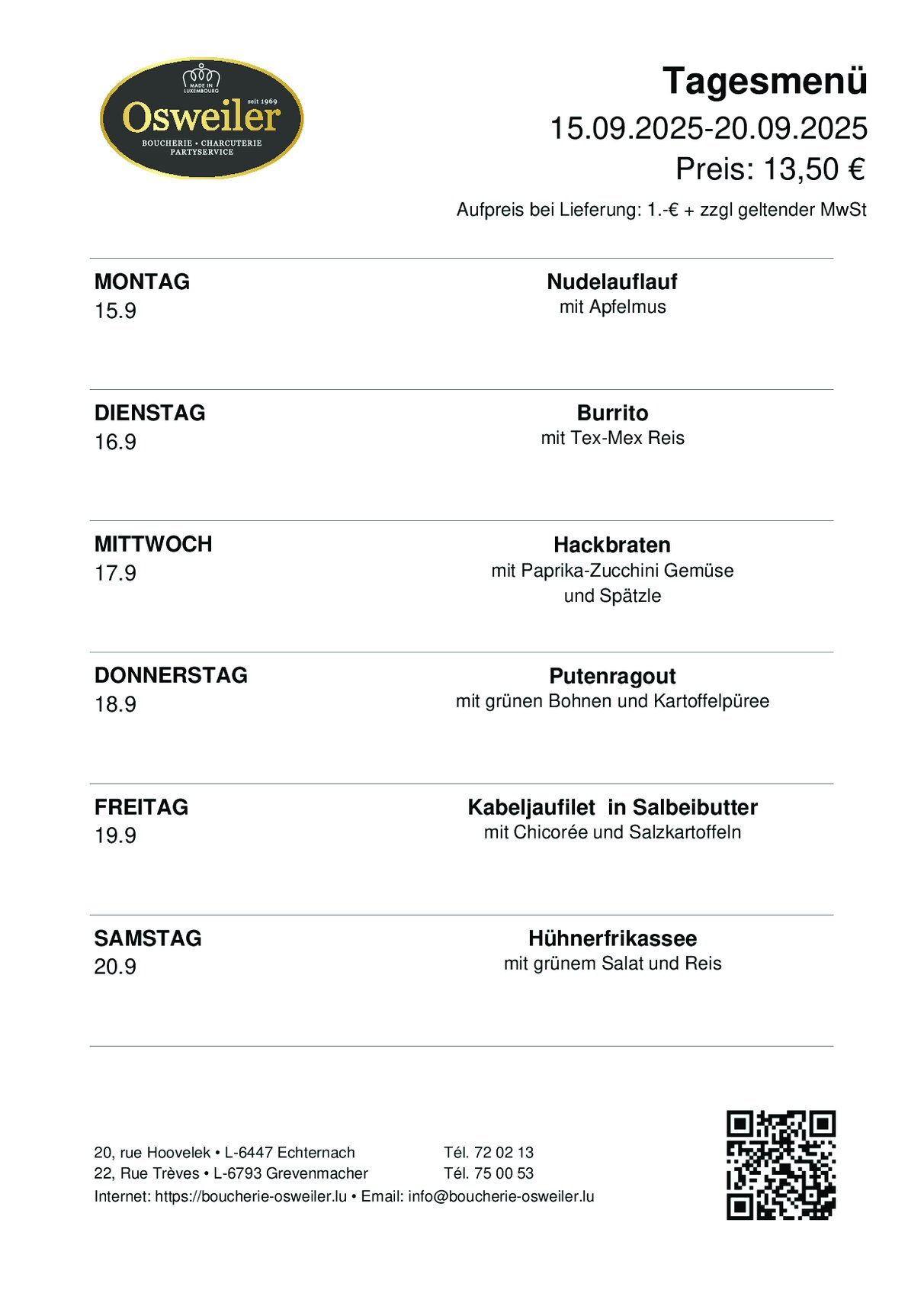 Tagesmenu
