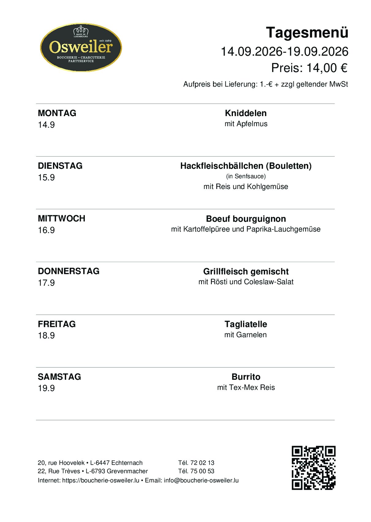 Tagesmenu
