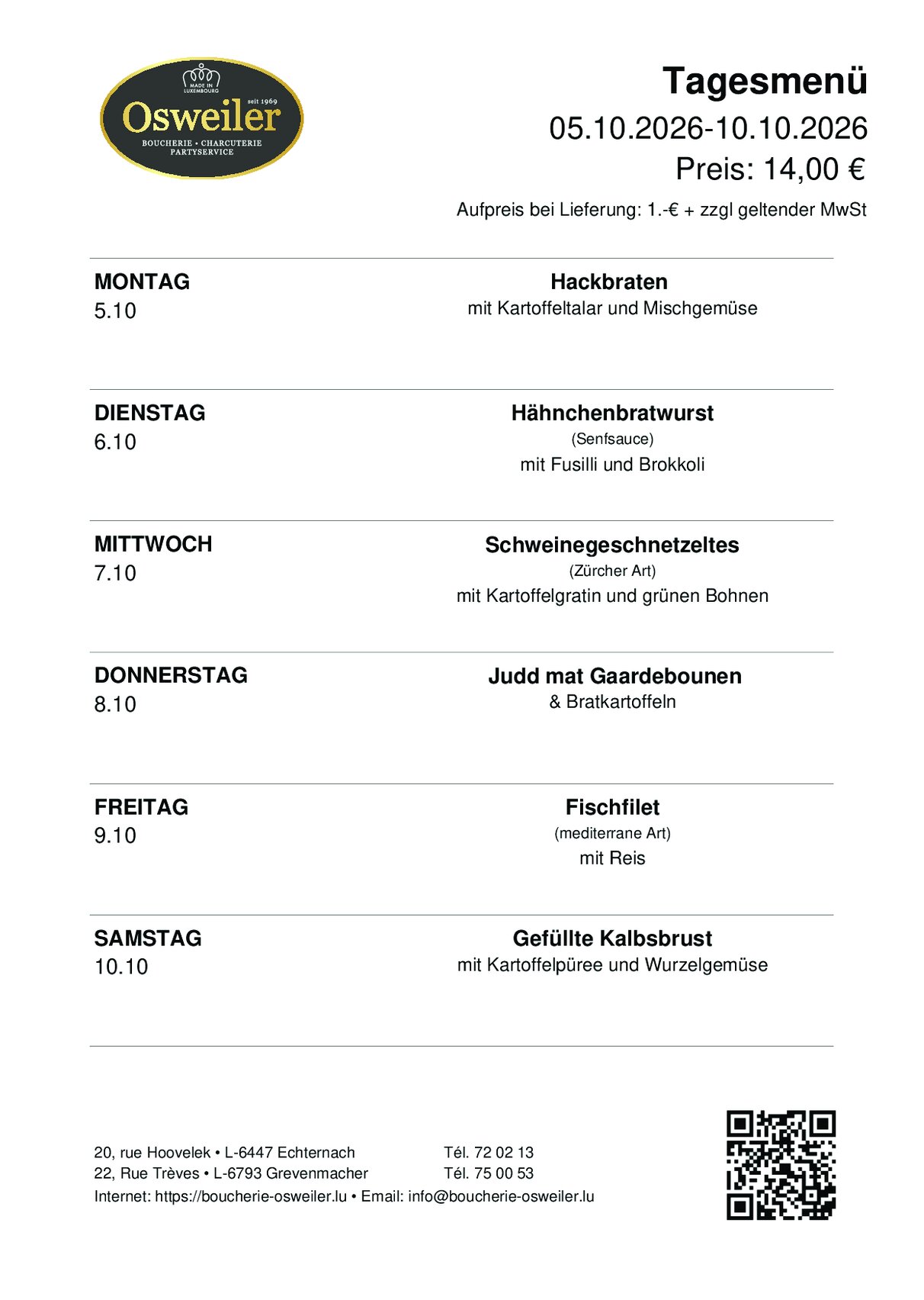 Tagesmenu