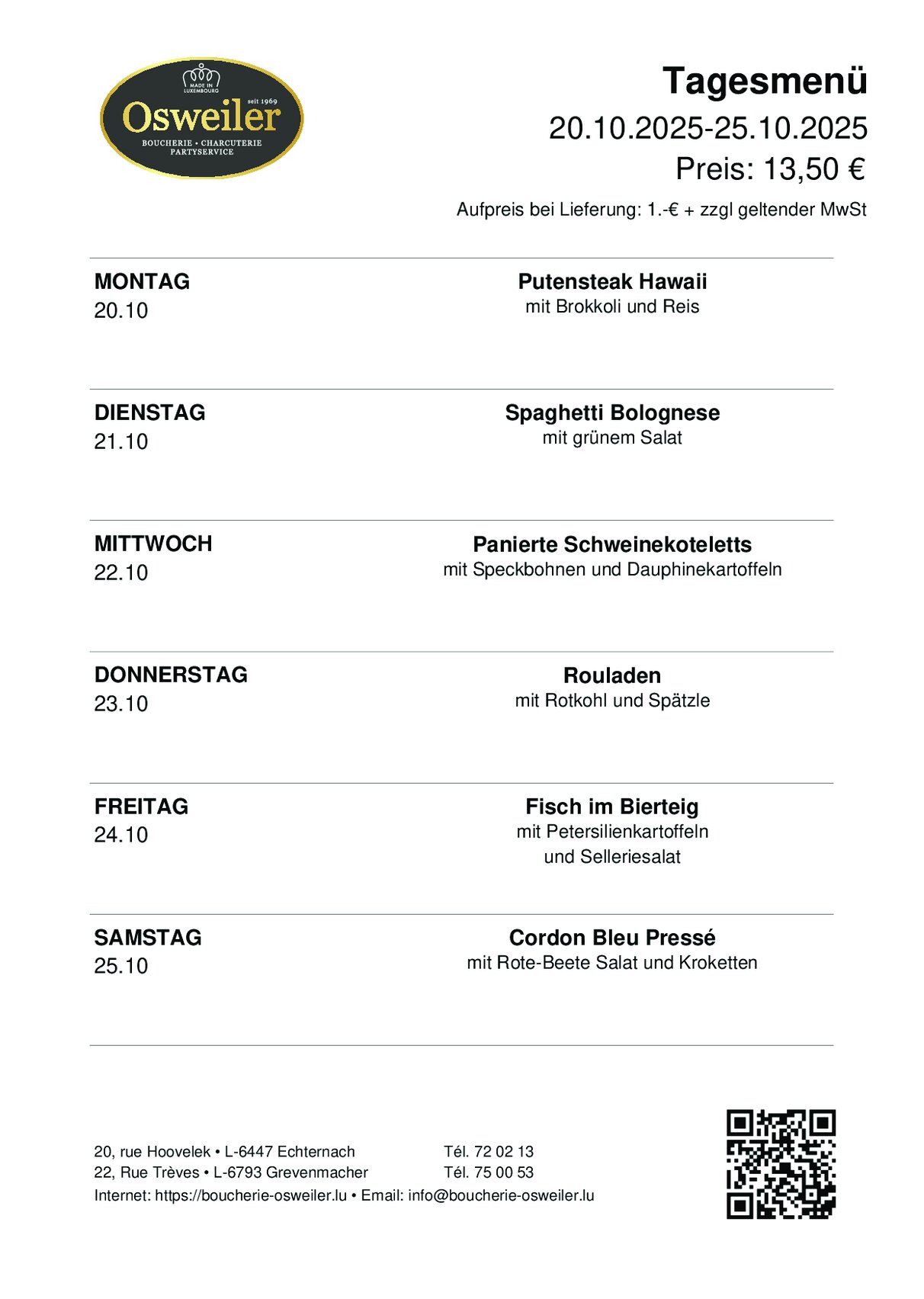 Tagesmenu